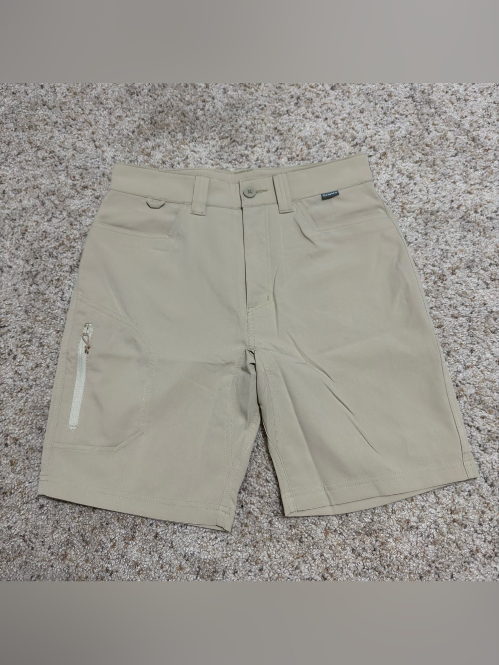 Simms Skiff Shorts Mens 30 Tan Khaki Fishing Quick Dry Stretch Lightweight